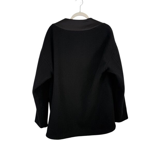 J Crew Collection Black Wool Crossover Jacket Mixed Media Career Womens Size 14 - Picture 8 of 9